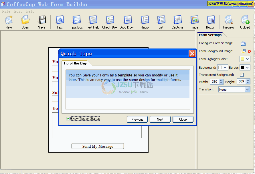web表单编辑器CoffeeCup Flash Form Builder V7.2绿色特别版