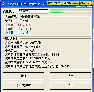 個股每日大單查詢寶貝(分析股票的買賣大單明細(xì)) 綠色增強(qiáng)版