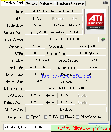 GPU-Z (顯卡檢測) 2.24.0 漢化綠色版