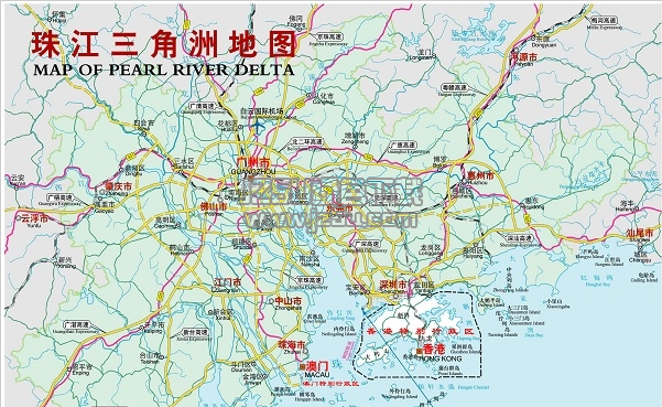 珠三角地圖jpg格式1.0 高清版