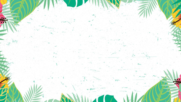 卡通夏天叶子PPT背景图片 1.0 版