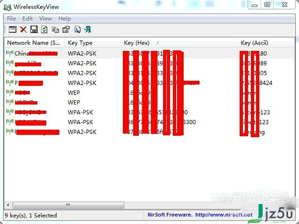 WirelessKeyView无线密码查看器中文版 V1.76