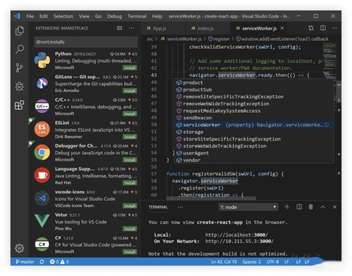 VisualStudioCode1.51.1截圖