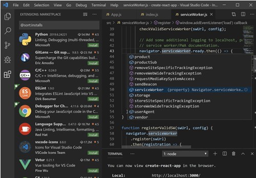 Visual Studio Code截圖