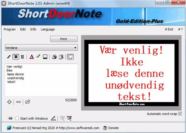 ShortDoorNote