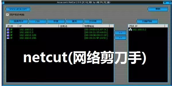 NetCut網(wǎng)速控制工具截圖