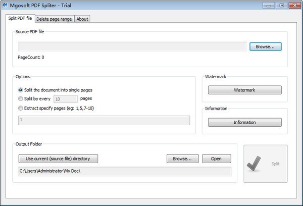 Mgosoft PDF Spliter截圖