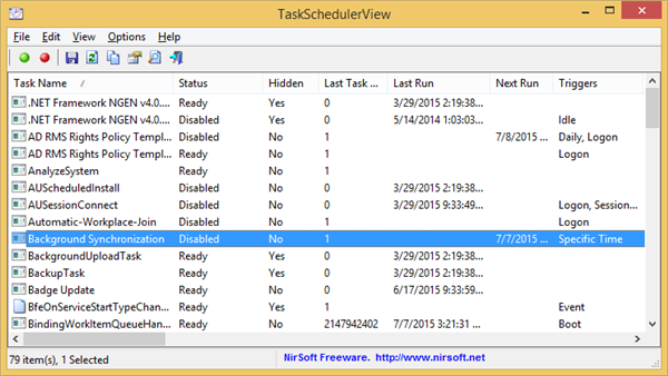 TaskSchedulerView截圖