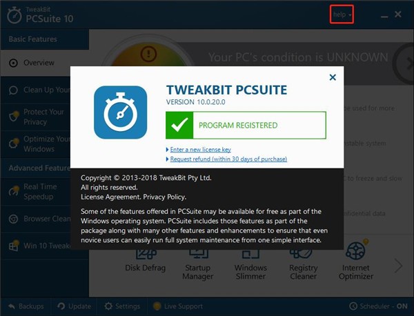 TweakBit PCSuite截圖