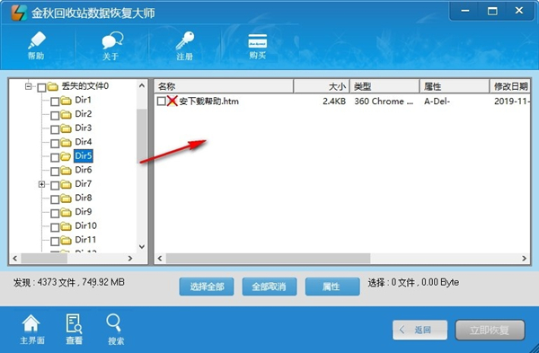 金秋回收站数据恢复大师
