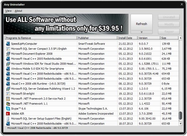 Soft4Boost Any Uninstaller截圖
