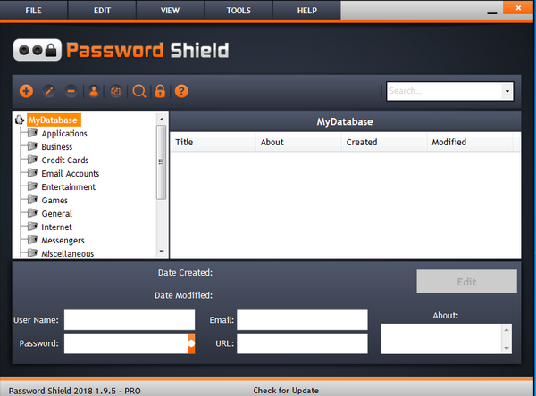 Password Shield密碼記錄軟件截圖