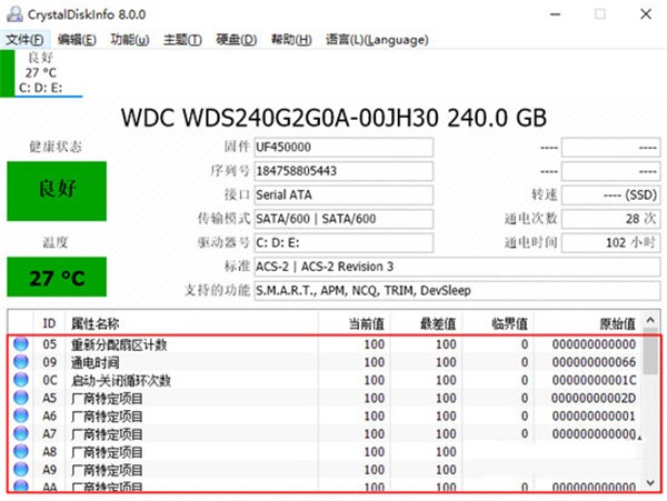 Crystal Disk Info截圖