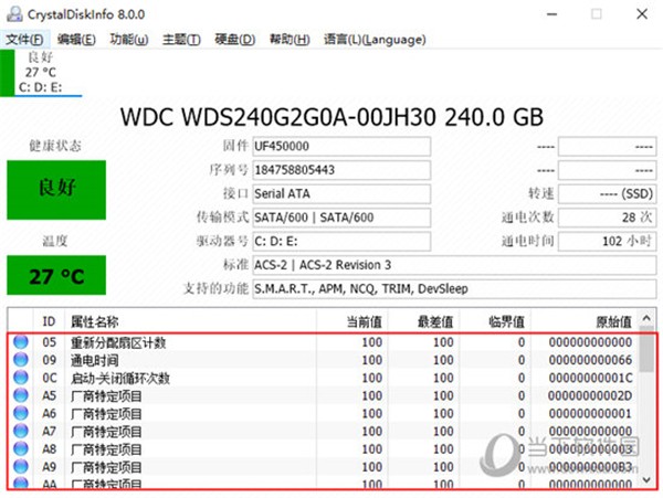 Crystal Disk Info截圖