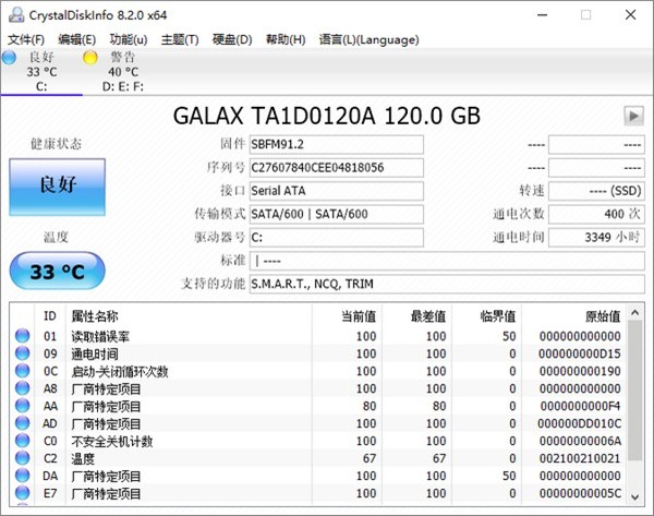 Crystal Disk Info截圖