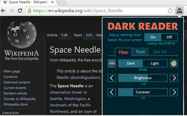 Dark Reader截圖