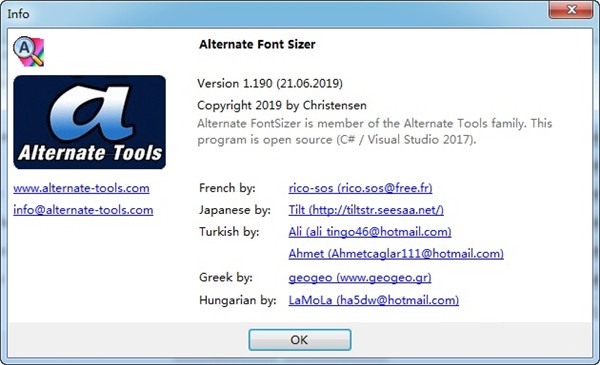 Alternate Font Sizer截圖