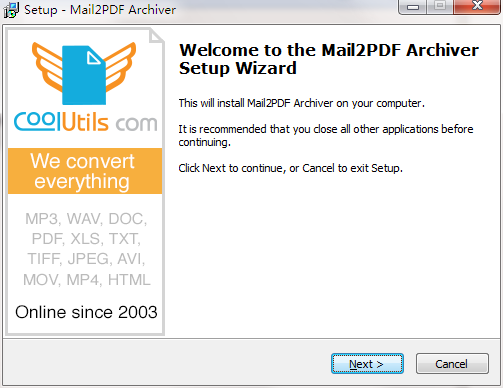 Mail2PDF Archiver截圖