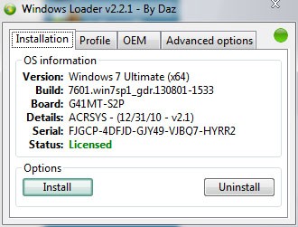 windows loader截圖