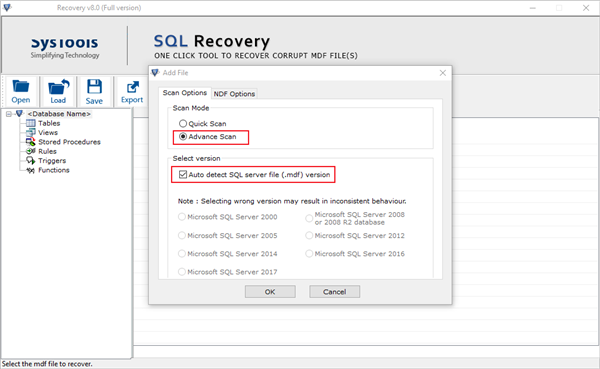 SysTools SQL Recovery截圖