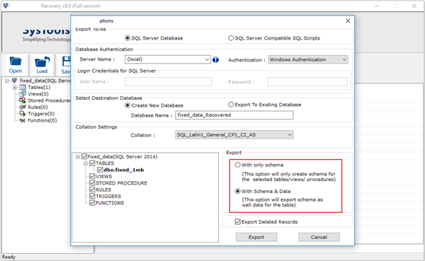 SysTools SQL Recovery