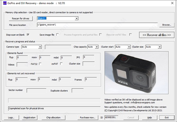 gopro recovery磁盤清理工具截圖