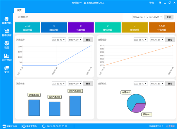 旭荣加油站会员卡管理软件