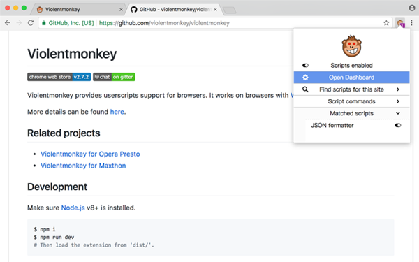 ViolentMonkey截圖