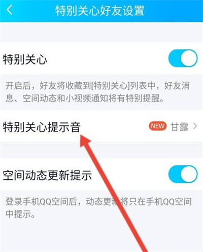 QQ怎么修改特別關(guān)心提示音