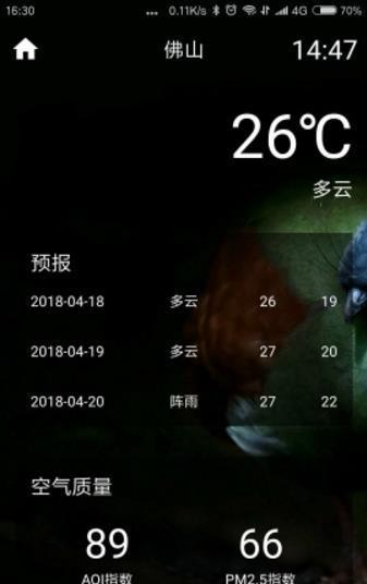 橙子天氣截圖
