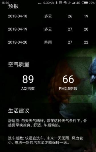 橙子天氣截圖