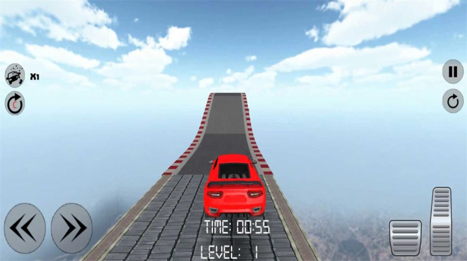 不可能的坡道特技汽車游戲