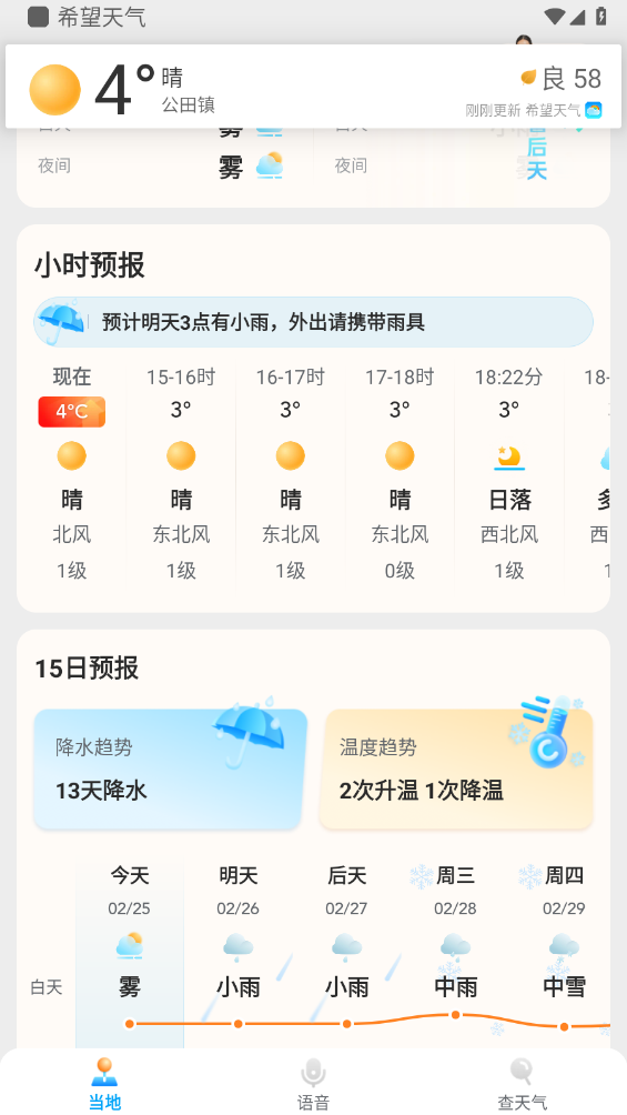 希望天氣預(yù)報