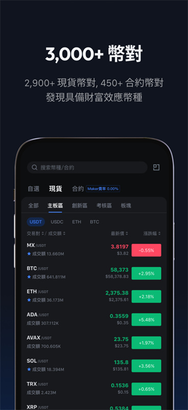 MEXC抹茶交易所截图