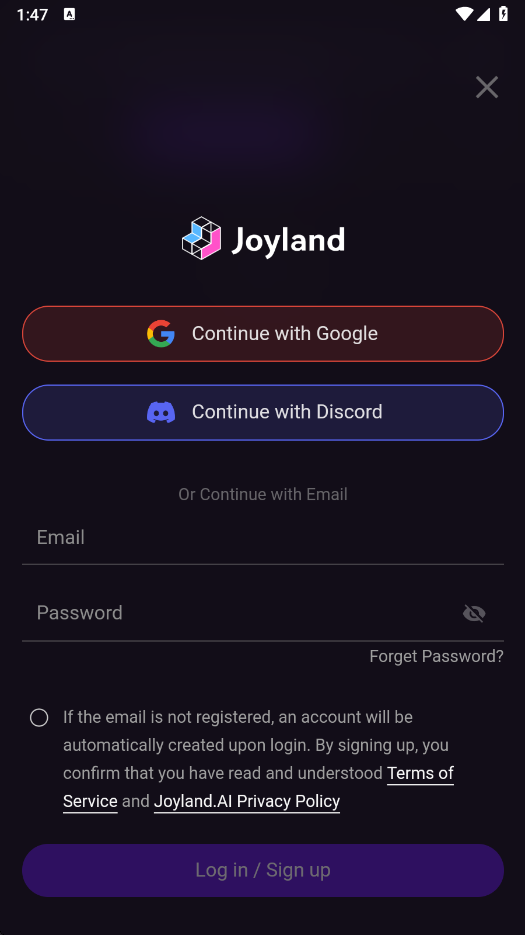 Joyland ai聊天截图2