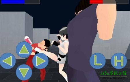 空手道女孩劈木板