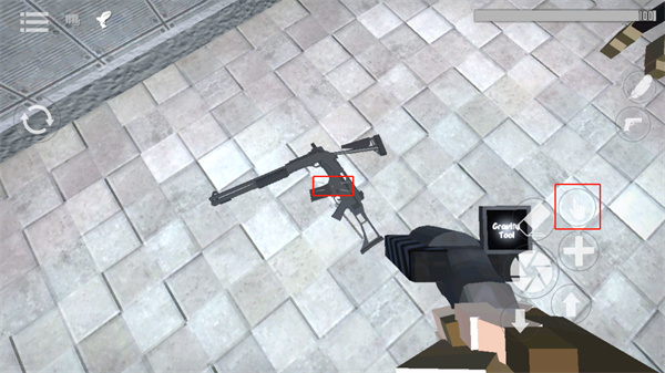 G沙盒仇恨手游中地面上放置的枪支