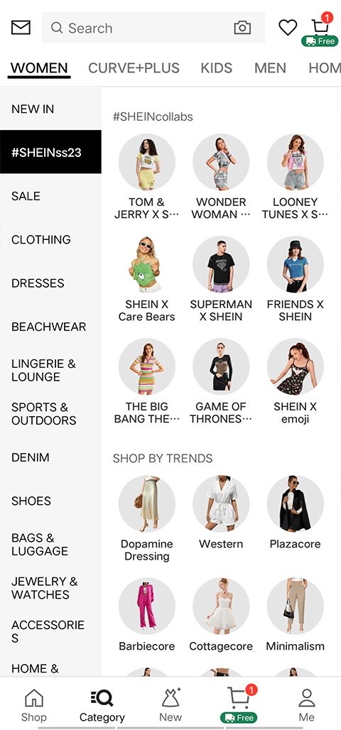 Shein跨境平台截图