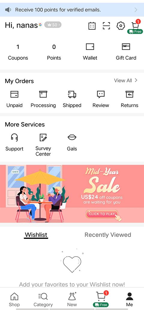 Shein跨境平台截图