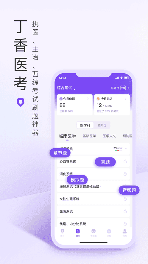 丁香医考题库软件截图