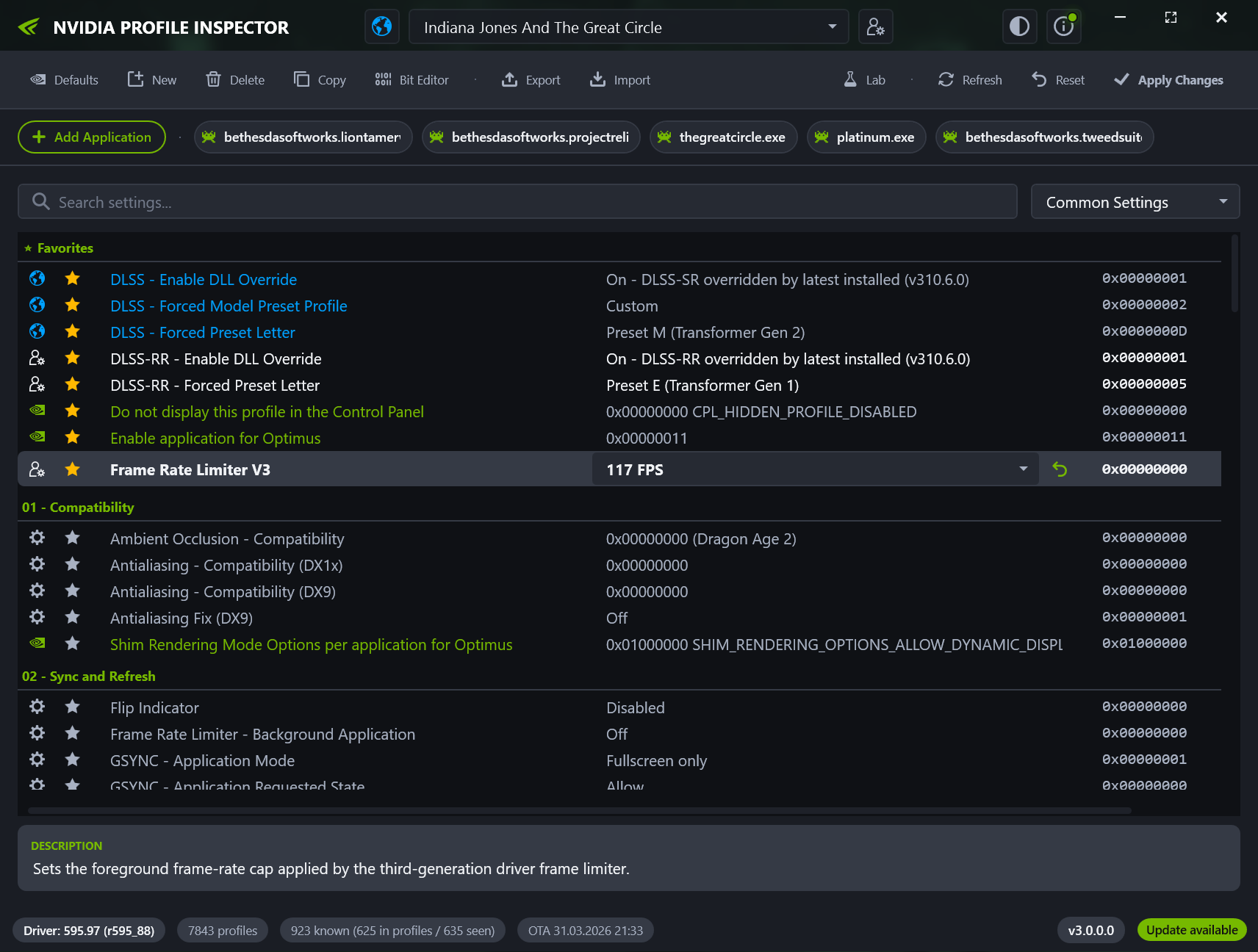 NVIDIA Profile Inspector截图